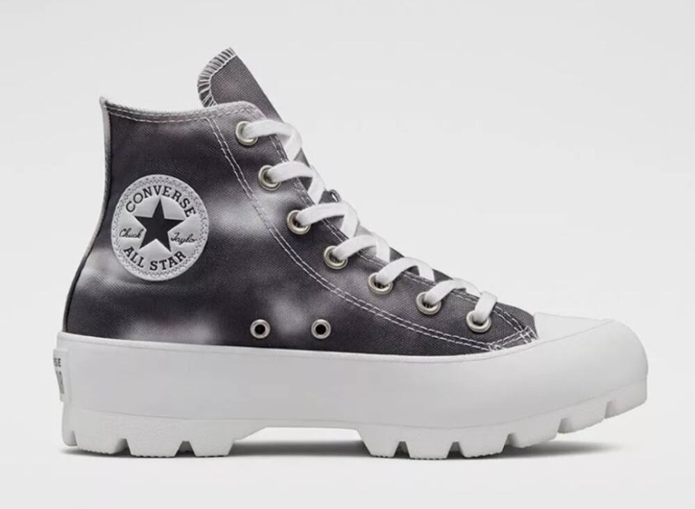 Converse Chuck Taylor All Star Lugged High Top Sneakers Tie Dye Gray Womens US 7